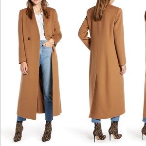 Something Navy Double Breasted Maxi Coat